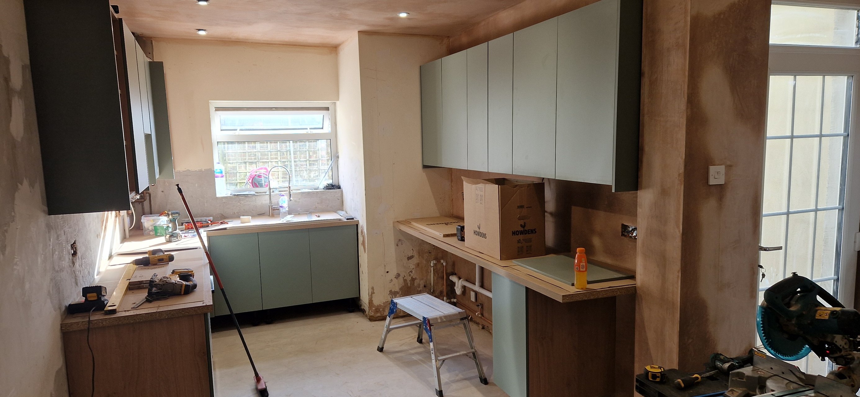New plaster and ready for preparation to be painted