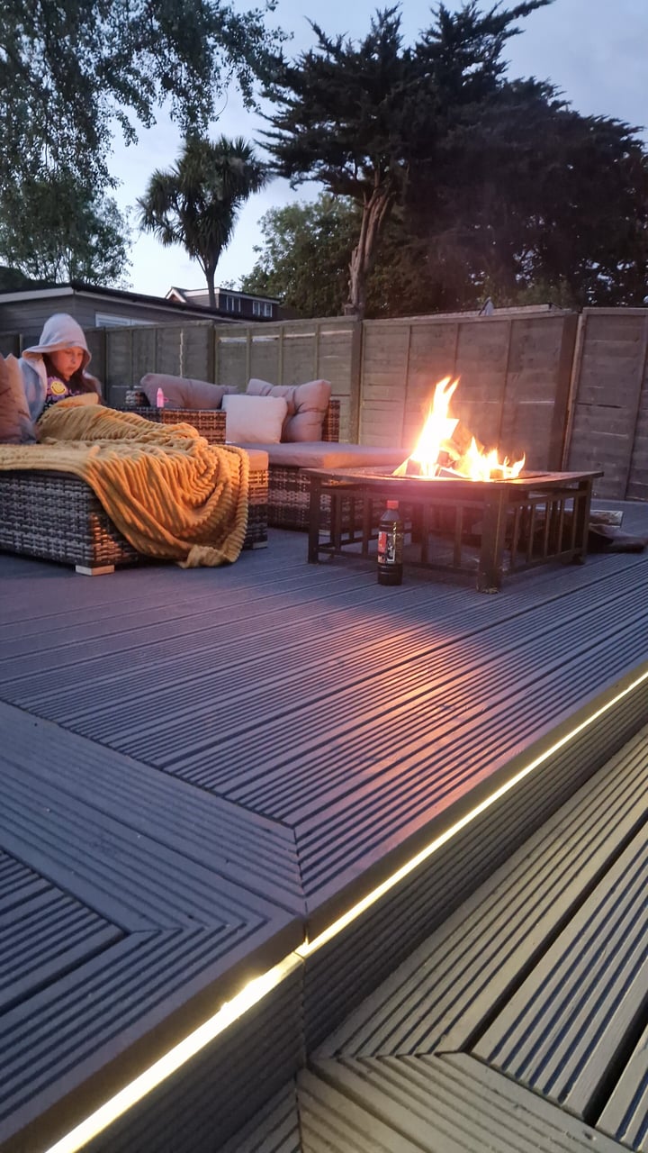 Freshly painted decking - West Leigh